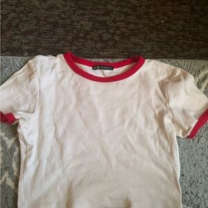 ZARA white and red baby tee